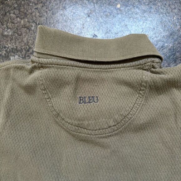 Bleu Green/Grey Long Sleeve Polo Shirt Mens Size XL Preppy Style Vintage 2000s - Picture 12 of 12